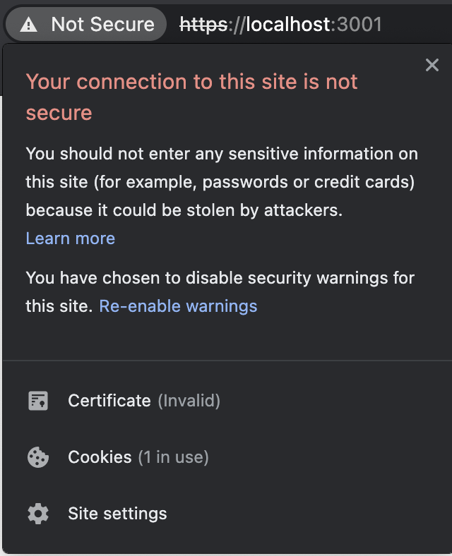 not trusted cert